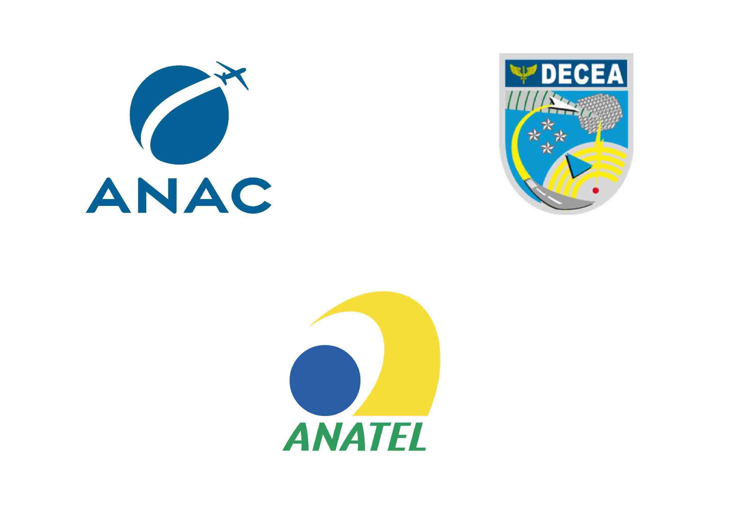 Logos da Anac, DECEA e Anatel